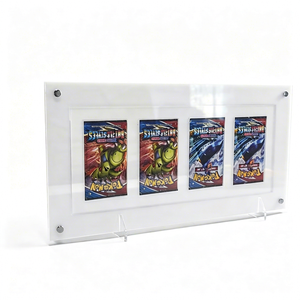 Marco de Exhibición de Tarjetas Horizontal de Acrílico Transparente con 4 Ranuras, Diseño Moderno y Ligero - Product Image 1