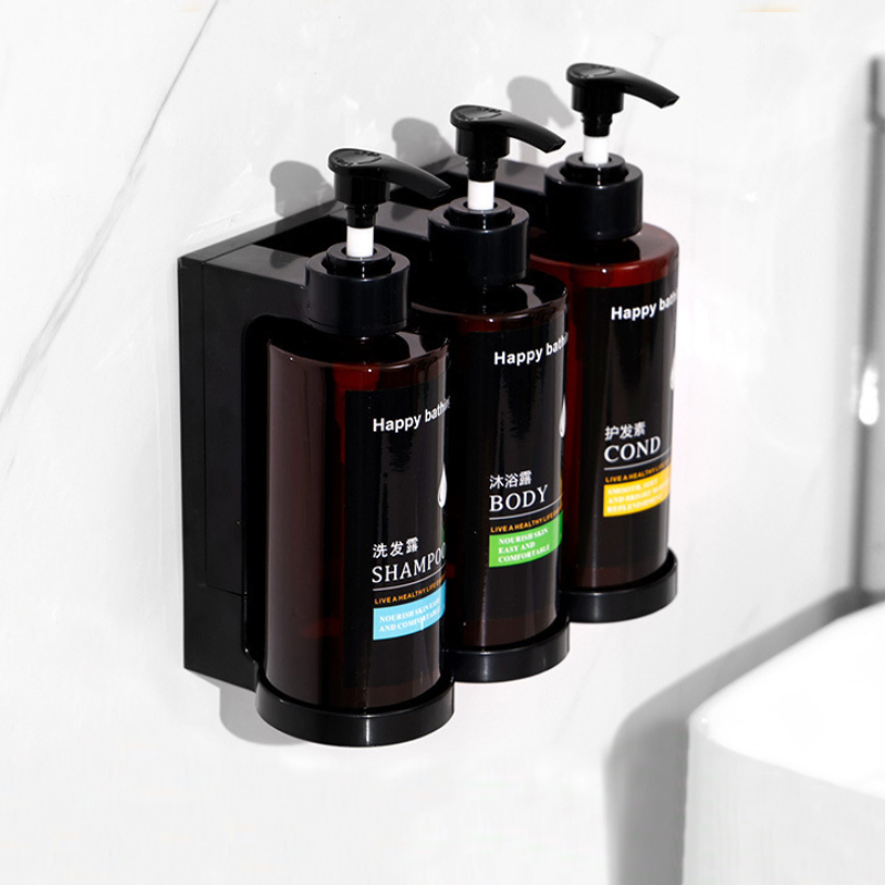 Pollock 3-Chamber Shampoo Dispenser For Shower | No-Drill Wall Mount | Holds Shampoo, Conditioner, Body Wash - View #4