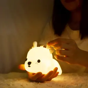 Lampu silikon LED banyak warna, lampu malam, lampu rusa, hadiah lucu untuk bayi