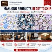 Meilleures ventes aux États-Unis en stock : Tuiles de Mahjong miniatures en acrylique avec logo personnalisé, jeu de Mahjong de voyage 4 joueurs, emballage personnalisé, écologique
