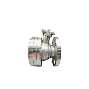 Vanne à boisseau sphérique en acier inoxydable Q941F, raccord à bride DN50 PN16, décharge par le bas, usage industriel - Product Image 1