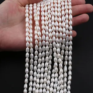 5-6mm AAAA AAA AA A B C Different Grade White Natural Loose Beads Real Freshwater Rice Pearl Strand