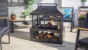 Corten Steel Smokeless Eco-Friendly Garden <strong>Fireplace</strong> Wood Burning <strong>Outdoor</strong> Fire Pit with Poker for Patio and Camping - Product Image 4