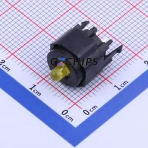 K12PLYE1.55NLV327 Push Button Switch Through hole Component THT Switch Single Pole Single Throw - Normally Open IP40 100mA Black - Product Image 2