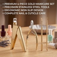 Kit d'outils de manucure en acier inoxydable avec logo gravé au laser pour la vente en gros de produits de beauté