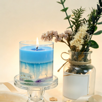 Handgemachte Doppelschichtige Ozean-Duftkerze Schlafzimmer Jelly-Kerze Schlafatmosphäre Aromatherapie Deko Urlaub Geburtstagsgeschenk
