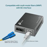 Convertidor de Medios TP-Link MC200CM 1000BASE-SX/1000Base-T Multimodal con Conectores RJ45 y SC, Negro, China