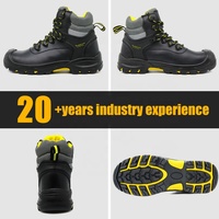 Chaussures de sécurité pour hommes en cuir de vache noir, antidérapantes, semelle en PU et caoutchouc, embout en acier, protection anti-perforation HRO, résistantes à l'huile
