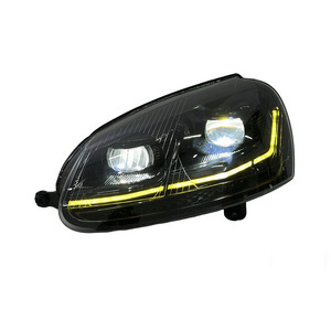 Fari Bicolore SJC per VW <span class=keywords><strong>Golf</strong></span> <span class=keywords><strong>5</strong></span> 06-10, Grigio Fumé con Luci Diurne Gialle e Bianche, Gruppo Ottico Anteriore con Indicatori di Direzione e Retromarcia - Product Image 3