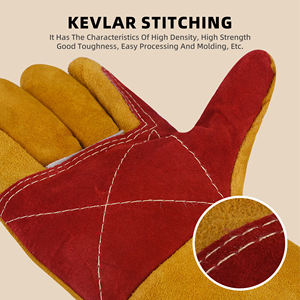 Guantes de cuero reforzados con protección contra mordeduras de animales antiarañazos para entrenamiento de perros, guantes resistentes a mordeduras para mascotas - Product Image 5