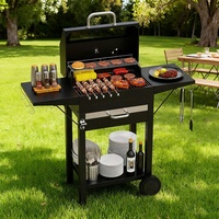 Barbecue portable moderne en acier de luxe haut de gamme avec design coupe-vent et sans fumée pour jardin et cour arrière