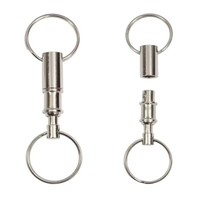 Porte-clés double tête détachable en acier inoxydable avec anneau de dégagement rapide et fonction de séparation