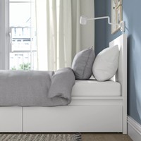 Lit de rangement double avec tiroirs latéraux, cadre en MDF peint, lit en bois démontable pour le marché canadien