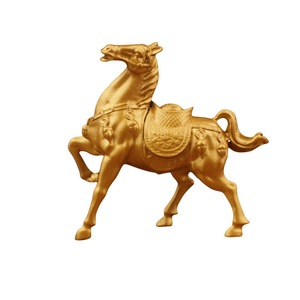 Golden Horse Ornament Alloy Metal Figurine Feng Shui Home Decor Desktop Craft Zodiac Symbol - Product Image 5