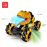 HW TOYS-coche eléctrico de radiocontrol para niños, juguete con pulverización inteligente, 2,4G, 1:16, simulación de dinosaurio