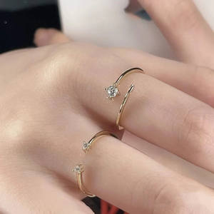 Bague d'index géométrique simple et tendance en argent pur S925 avec diamants incrustés, version coréenne, populaire à Dongdaemun - Product Image 3