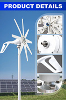 Éolienne à haute efficacité 800w 12v 380v Système hybride éolien solaire pour usage domestique dans les zones résidentielles Générateur éolien