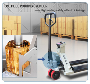 Hangcha 700mm larghezza forcella pompa idraulica transpallet 2500kg manuale <span class=keywords><strong>Pallet</strong></span> <span class=keywords><strong>Jack</strong></span> con bilancia carrelli elevatori elettronici - Product Image 6