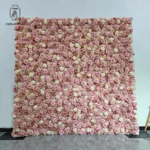 2024 Flower Curtain Background Panel Plant Silk Flower Row Backdrop For Party