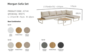Ensemble <span class=keywords><strong>de</strong></span> canapés modulaires d'extérieur <span class=keywords><strong>en</strong></span> forme <span class=keywords><strong>de</strong></span> L, <span class=keywords><strong>imitation</strong></span> teck, structure <span class=keywords><strong>en</strong></span> <span class=keywords><strong>aluminium</strong></span>, résistant aux intempéries, meubles <span class=keywords><strong>de</strong></span> <span class=keywords><strong>jardin</strong></span> et <span class=keywords><strong>de</strong></span> terrasse - Product Image 3