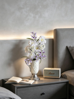 Vase miroir argenté unique en forme de sac à main, pot de fleurs en céramique métallique de luxe haute couture pour une décoration chic de boutique