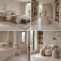 Revêtement décoratif en microciment pour murs et sols intérieurs, peinture pour béton sans joint, imperméable, finition lisse, chambre, cuisine, salle de bain