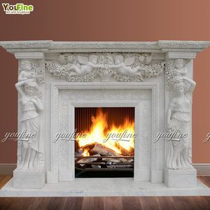 Chimenea de mármol tallado a mano para interior, moderna, de alta calidad - Product Image 2