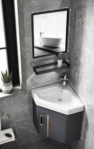 Customizable <b>small</b>-sized ceramic integrated basin wall mounted aluminum alloy bathroom <b>cabinet</b> - Product Image 6