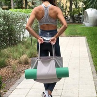 Tas Jinjing Kanvas untuk Matras Yoga Grosir dari Pabrik, Logo Custom, Kapasitas Besar, Tas Penyimpanan Matras Yoga, Tas Selempang untuk Aksesoris Fitness Gym