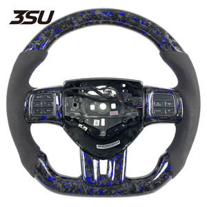 Para Dodge <span class=keywords><strong>Fiat</strong></span> 500 <span class=keywords><strong>500C</strong></span> Durango Journey Hellcat Challenger SRT cuero fibra de carbono volante accesorios de coche - Product Image 1