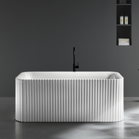 Baignoire autoportante en acrylique à rayures cannelées pour projet hôtelier personnalisé