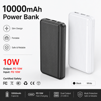 Batterie externe 10000 mAh, chargeur portable compact 10000 mAh, CE RoHS FCC KC SAA, logo personnalisé, vente en gros d'usine