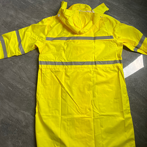 Imperméable de sécurité imperméable pour hommes et femmes avec fermeture auto-agrippante et fermeture éclair, en Oxford 300D haute visibilité réfléchissant, long - Product Image 5