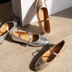 WETKISS zapatos <span class=keywords><strong>de</strong></span> mujer <span class=keywords><strong>de</strong></span> alta calidad hechos a mano, zapatos <span class=keywords><strong>de</strong></span> tacón planos dorados <span class=keywords><strong>de</strong></span> lujo OEM <span class=keywords><strong>de</strong></span> fábrica, zapatos planos <span class=keywords><strong>de</strong></span> <span class=keywords><strong>Ballet</strong></span> <span class=keywords><strong>de</strong></span> punta redonda, zapatos planos Mary Jane para mujer - Product Image 5