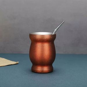 Bulk Stock Curved Stainless Steel Tumbler 8oz Vacuum <b>Insulated</b> Gift <b>Mug</b> - Product Image 1