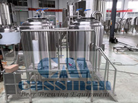 2 navires 3.5 Équipement de brasserie 3 BBL Système de brassage Hôtels Équipement de fermentation automatique du vin Réservoir de cuve sous pression 500L utilisé