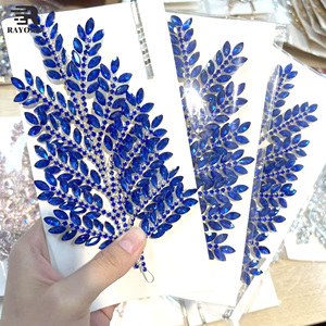 Pierre en verre fantaisie à dos plat, forme d'<span class=keywords><strong>arbre</strong></span> de Noël, bandeau, strass, appliques, patchs écologiques pour la décoration des cheveux de mariée - Product Image 2