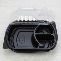 Contenants alimentaires à prix d'usine, boîte bento jetable en plastique à paroi mince avec couvercle, 1/2/3 compartiments, conteneur alimentaire en plastique