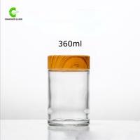 Stoples kaca madu kosong 180ml 360ml 750ml, bentuk bulat mewah HARGA TERBAIK dengan tutup serbuk kayu kustom