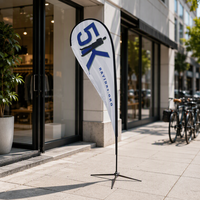 Drapeau de plage imprimé sur mesure, drapeaux en forme de goutte d'eau personnalisés, bannières avec mât de drapeau à vendre
