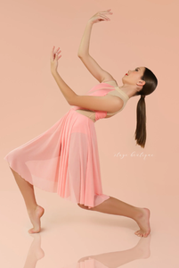 Factory Sheer Glistenet Inserts Pretty Peach Soft Floaty Lyrical Costume Dance Wear - Product Image 5