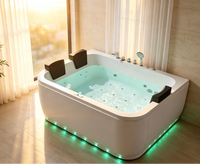 Baignoire en acrylique à bulles et hydromassage de 1700 mm, baignoire autoportante de luxe de 1900 mm, robinet CE