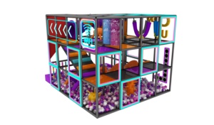 Indoor Soft Play Structure with <b>Slide</b> and Ball Pool for Commercial Use Purple <b>Orange</b> Design - Product Image 3