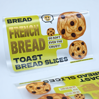 Étiquette alimentaire transparente personnalisée en BOPP, autocollante, imperméable et résistante à l'huile pour l'emballage du pain et des produits de boulangerie