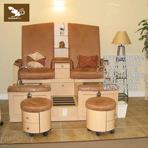 Ensemble de meubles de salon de manucure et pédicure multifonctionnels écologiques en bois classique avec pompe de vidange pour station/banc de pédicure double - Product Image 3