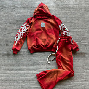 KINGSEN Ensemble sweat à capuche zippé et pantalon de survêtement en molleton bouclette pour homme, broderie appliquée, logo personnalisé, streetwear d'hiver, 100% coton - Product Image 3