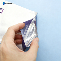 Sac en plastique personnalisé avec fermeture éclair, scellé sur trois côtés, étanche, pour câble de données en aluminium avec trou Euro