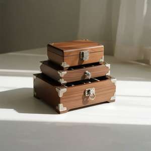 Kotak penyimpanan perhiasan layanan mesin CNC kustom pabrik kotak perhiasan Redwood kotak perhiasan kuningan prototipe kayu kenari - Product Image 4