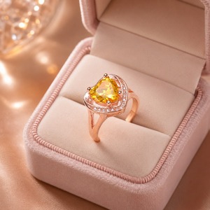 Anello a Forma di Cuore per Donne, Stile Dolce, Accessorio da Dito per Uso Quotidiano - Product Image 3