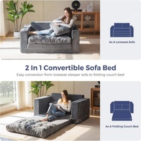 Ensemble de canapé compressé pliable sectionnel avec coussins remplis d'éponge Canapé-lit convertible au design moderne pour petit appartement